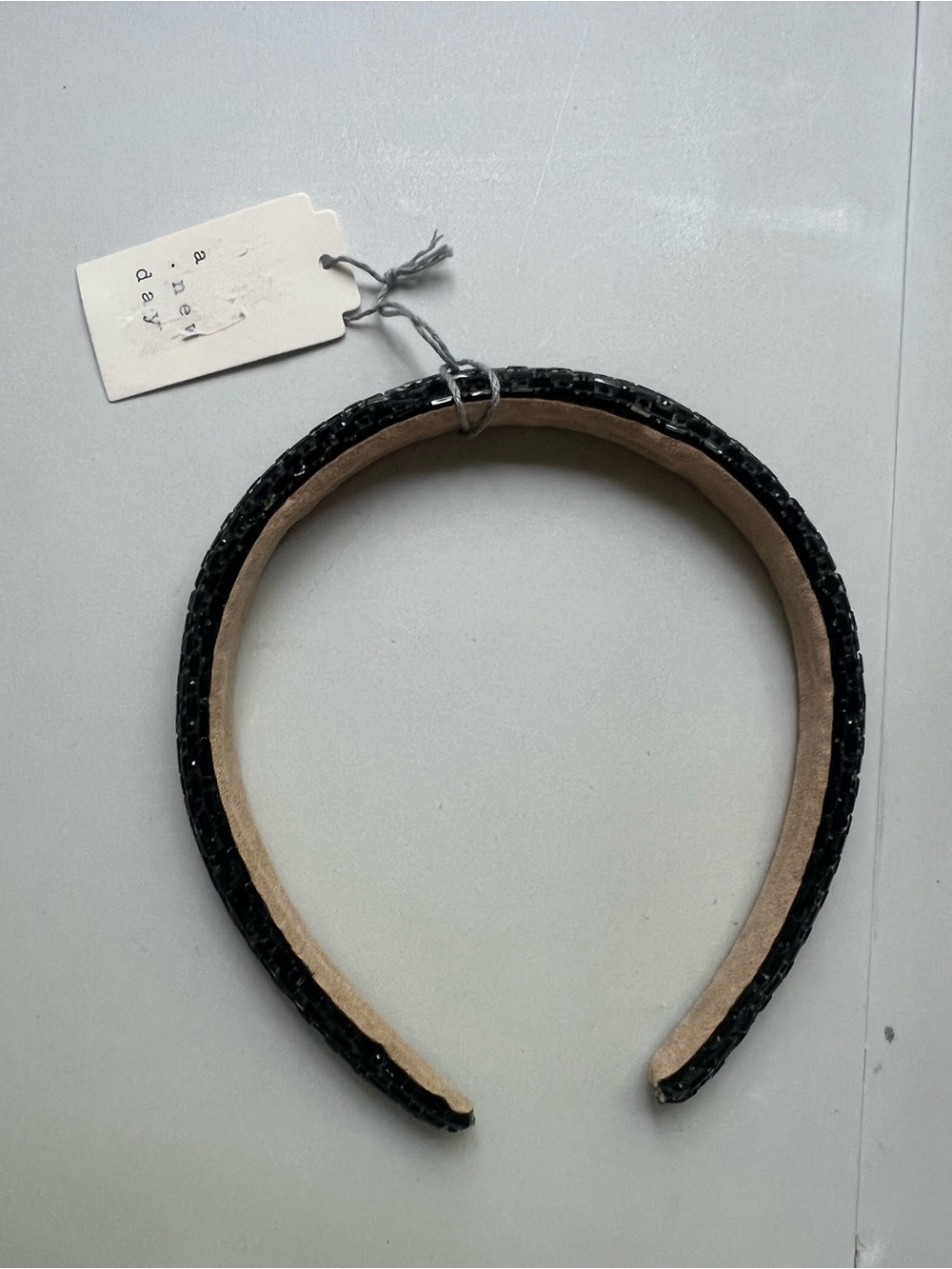 a new day Black Sequin Beaded Headband